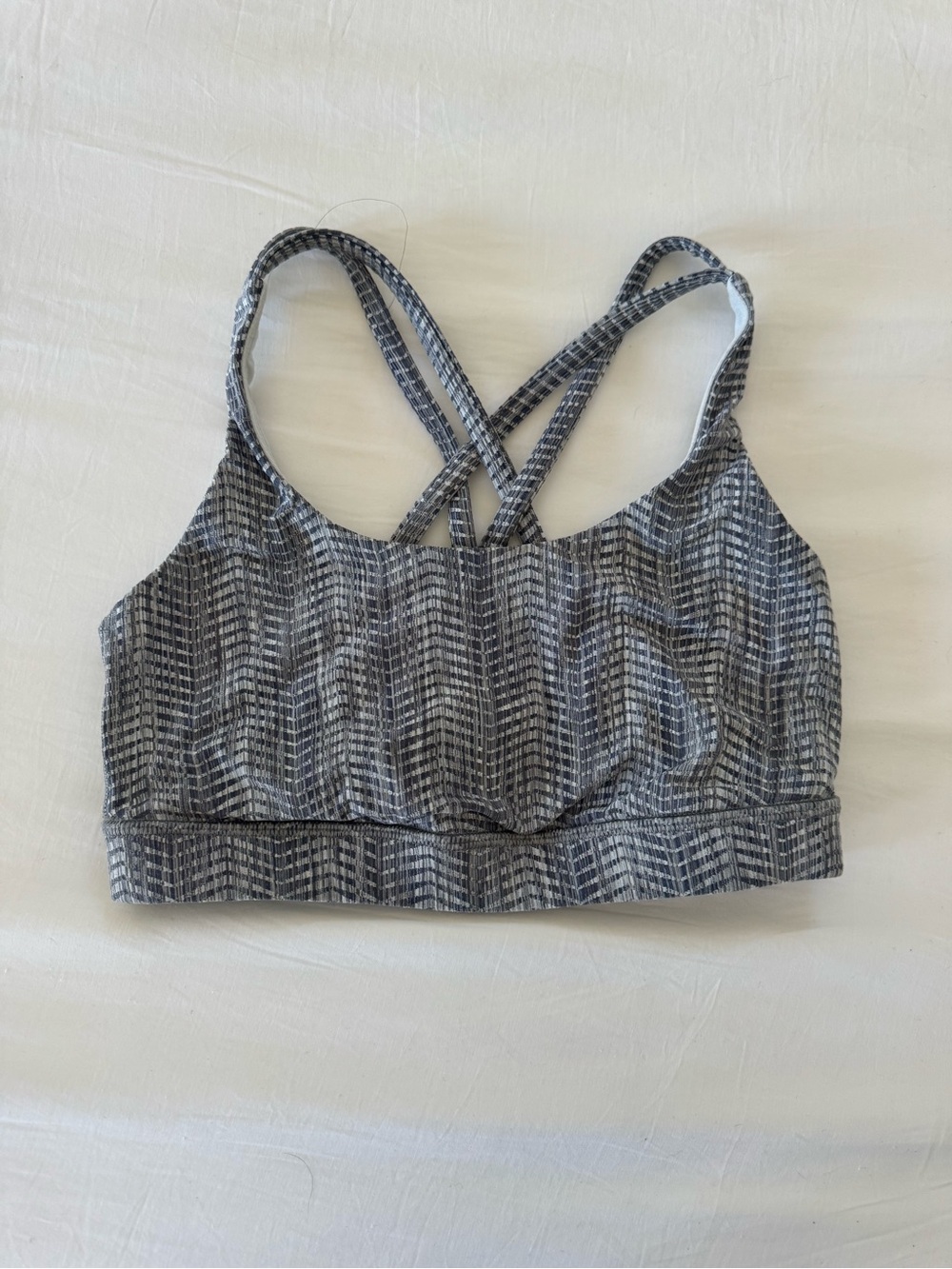 lululemon athletica Gray Patterned Strappy Sports Bra